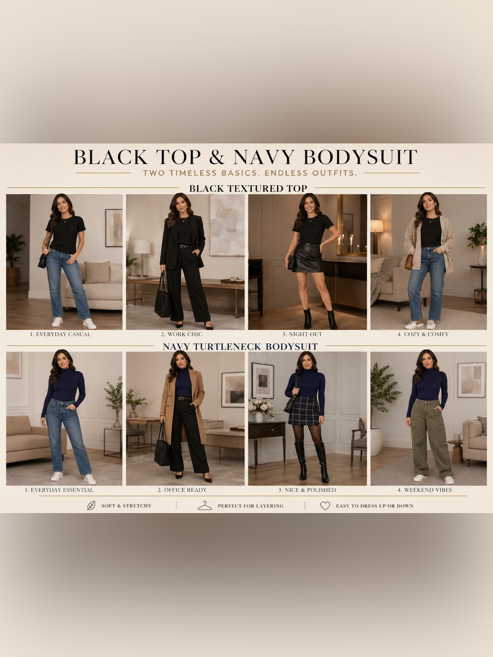 Women’s Top Bundle | Black Lace Top + NWT Navy Bodysuit | Women's Medium